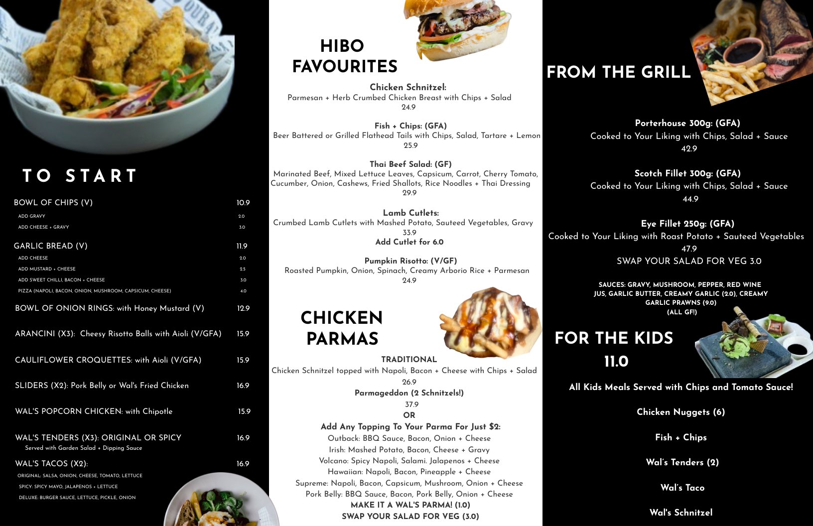 Dinner Menu The Hibernian